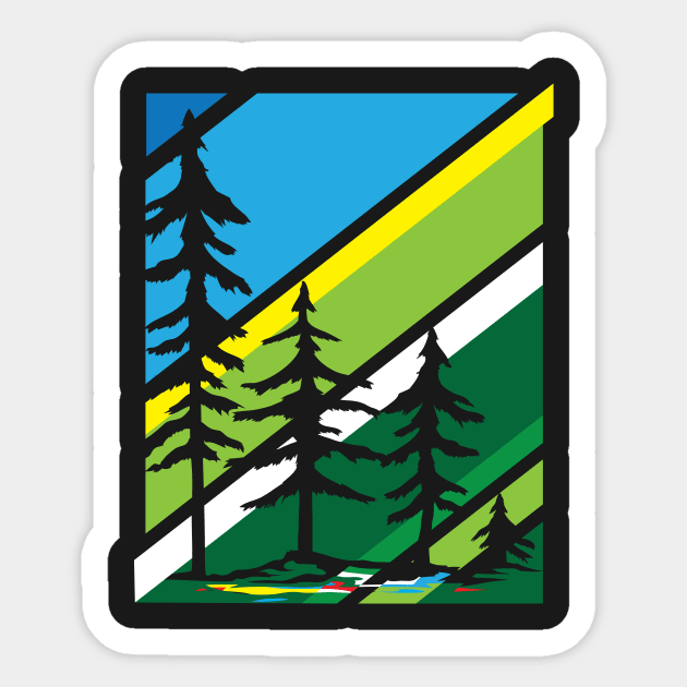 Abstract Modern Mountain Sticker by AVEandLIA